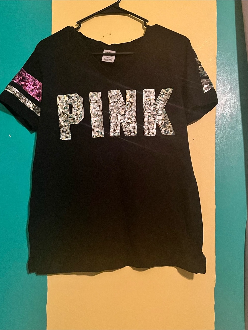 PINK Victoria's Secret Black Bling Tee